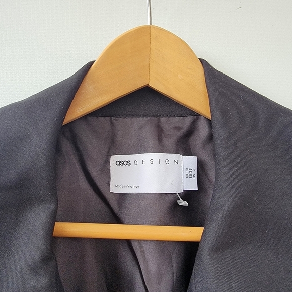 ASOS Jacket Womens 6 Black Waist Length Lightweight Oversized Relaxed Trench - Picture 8 of 16